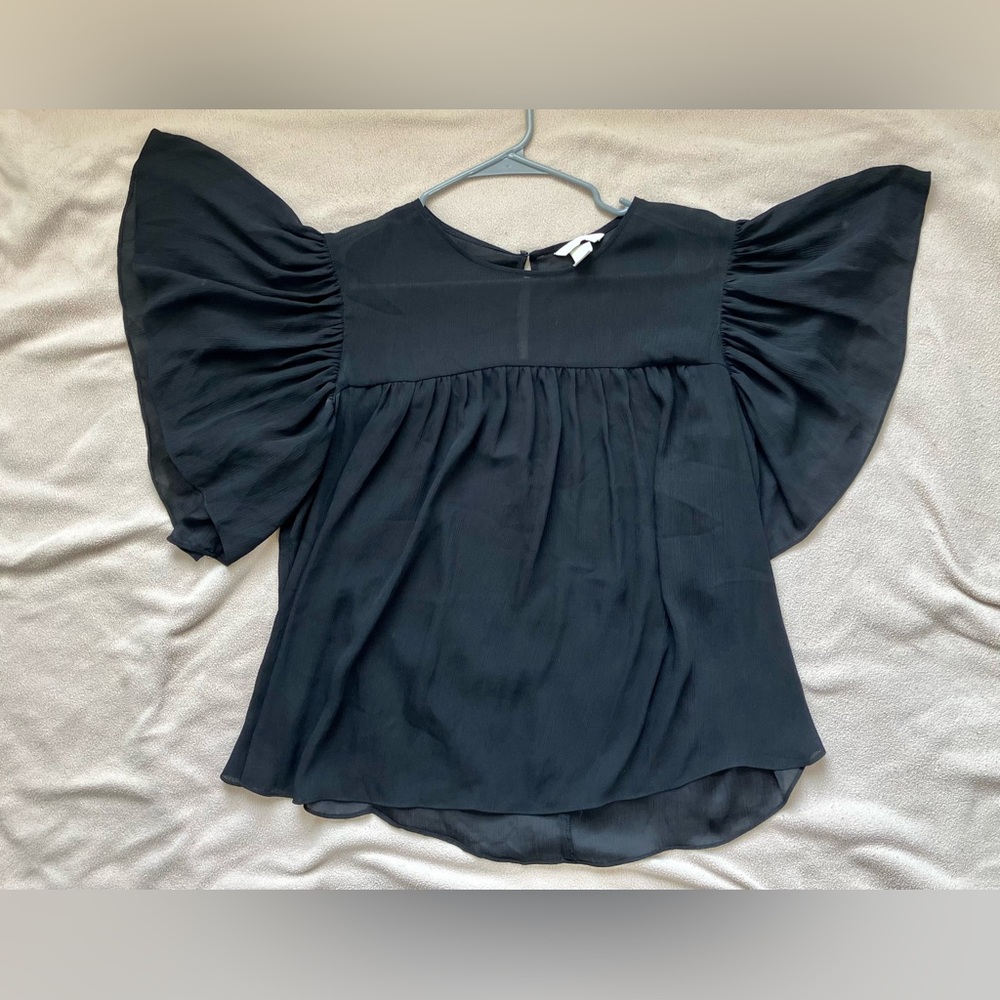 H&M Black Puff Sleeve Blouse